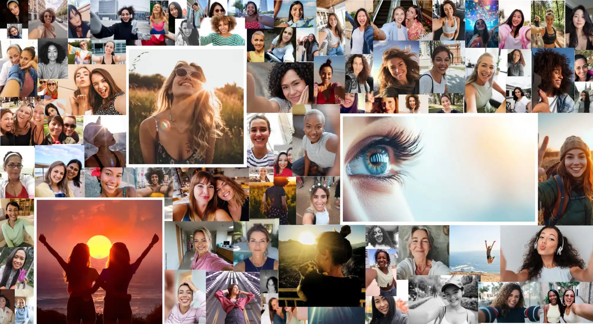 Collage of diverse women.
