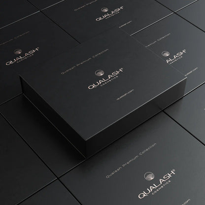 Closed Qualash Premium Collection box on branded background